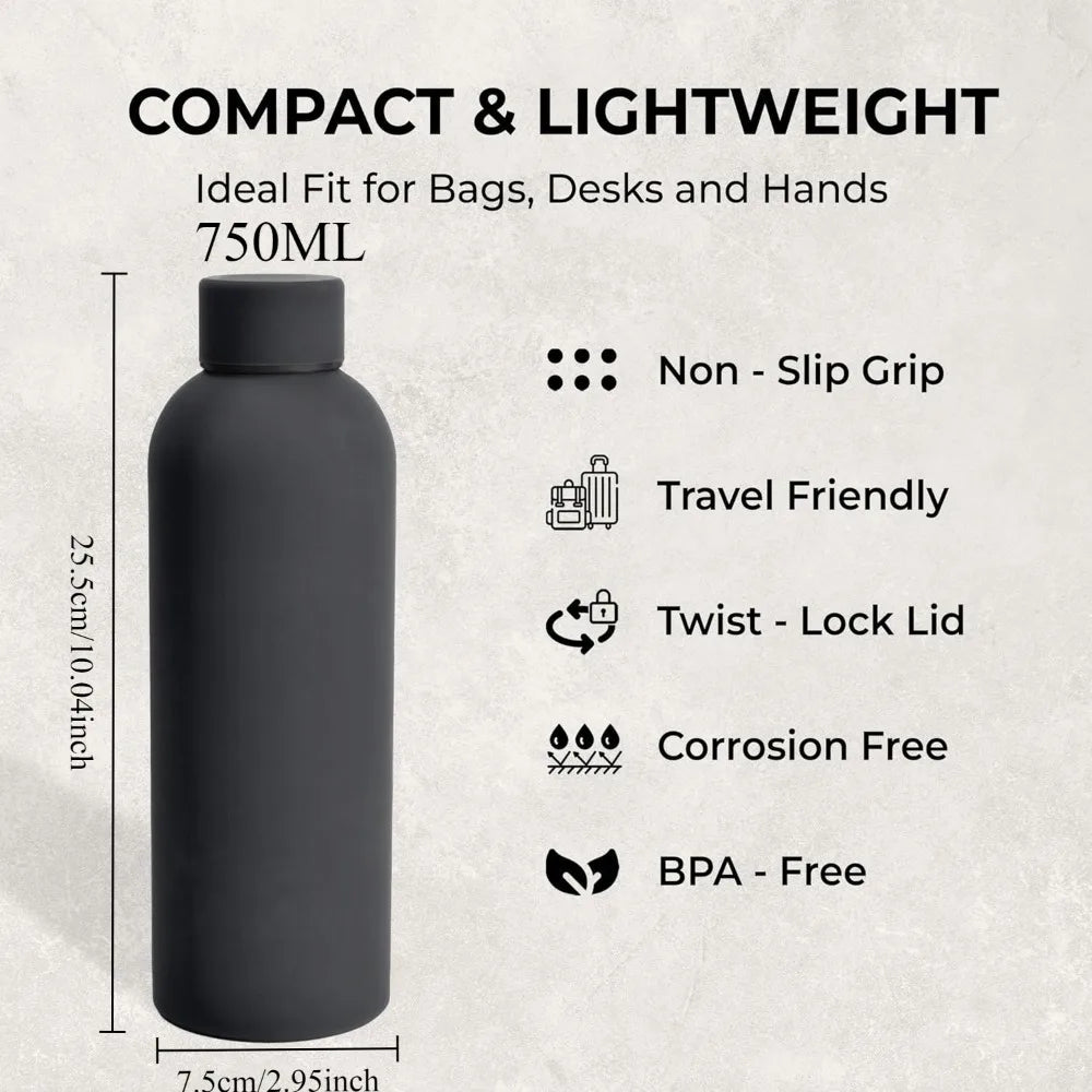 CoreFlow Insulated Stainless Steel Water Bottle | Screw Top, Easy Grip