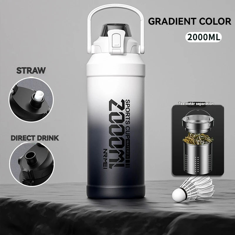 ForgeHydro Large Insulated Stainless Steel Water Bottle with Handle | Eco-Friendly