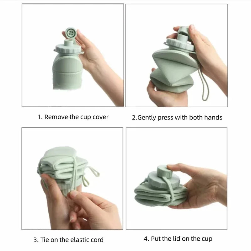 SquishSip BPA-Free Collapsible Water Bottle | Foldable Silicone, Leakproof