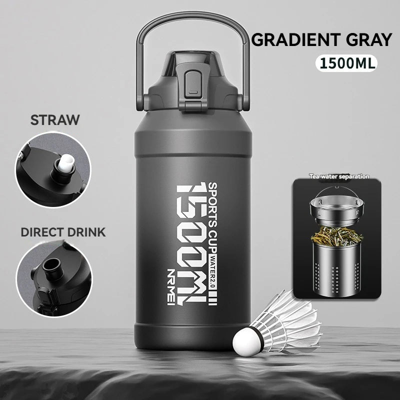ForgeHydro Large Insulated Stainless Steel Water Bottle with Handle | Eco-Friendly