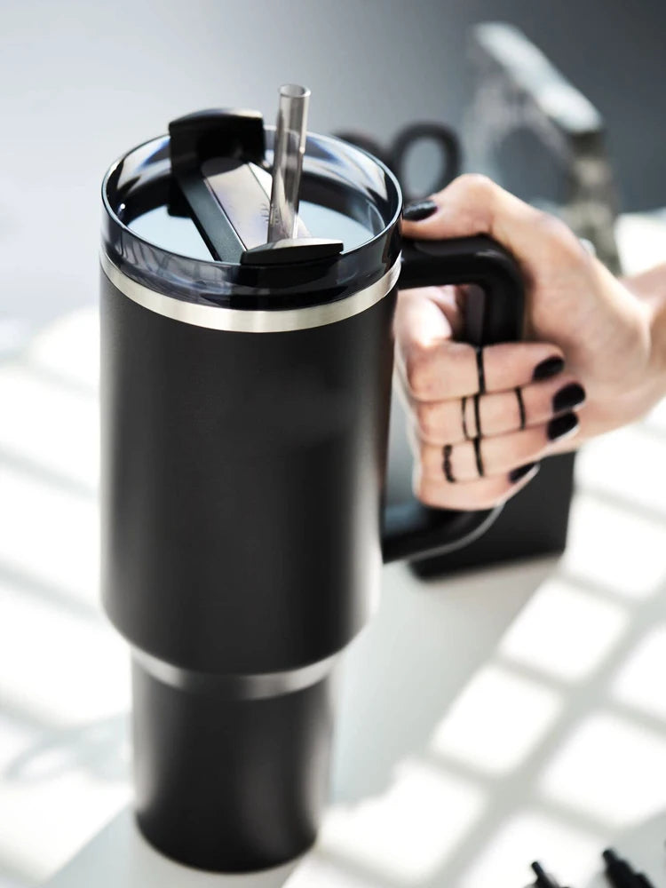 GripFlow BPA-Free Water Bottle with Straw and Handle | Insulated Tumbler