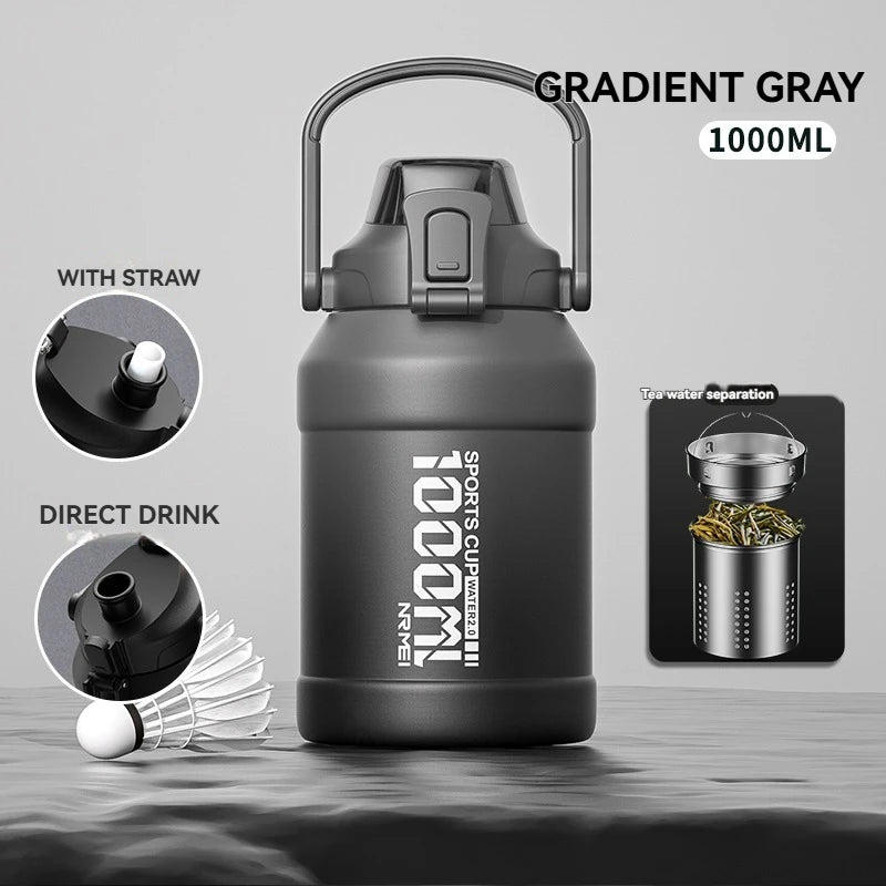 ForgeHydro Large Insulated Stainless Steel Water Bottle with Handle | Eco-Friendly