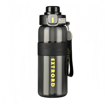 HydroTrack Clear Water Bottle with Straw and Strap | Flip Lid, Leakproof