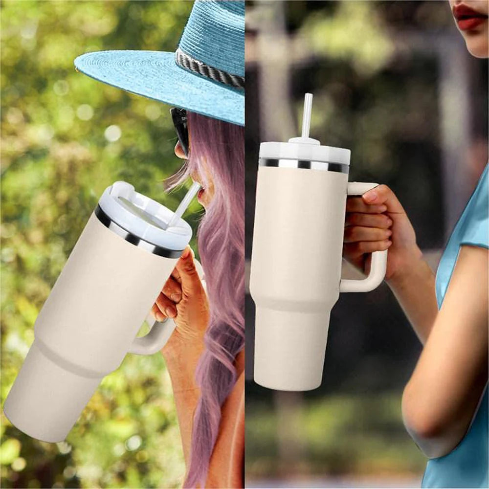 GripFlow BPA-Free Water Bottle with Straw and Handle | Insulated Tumbler