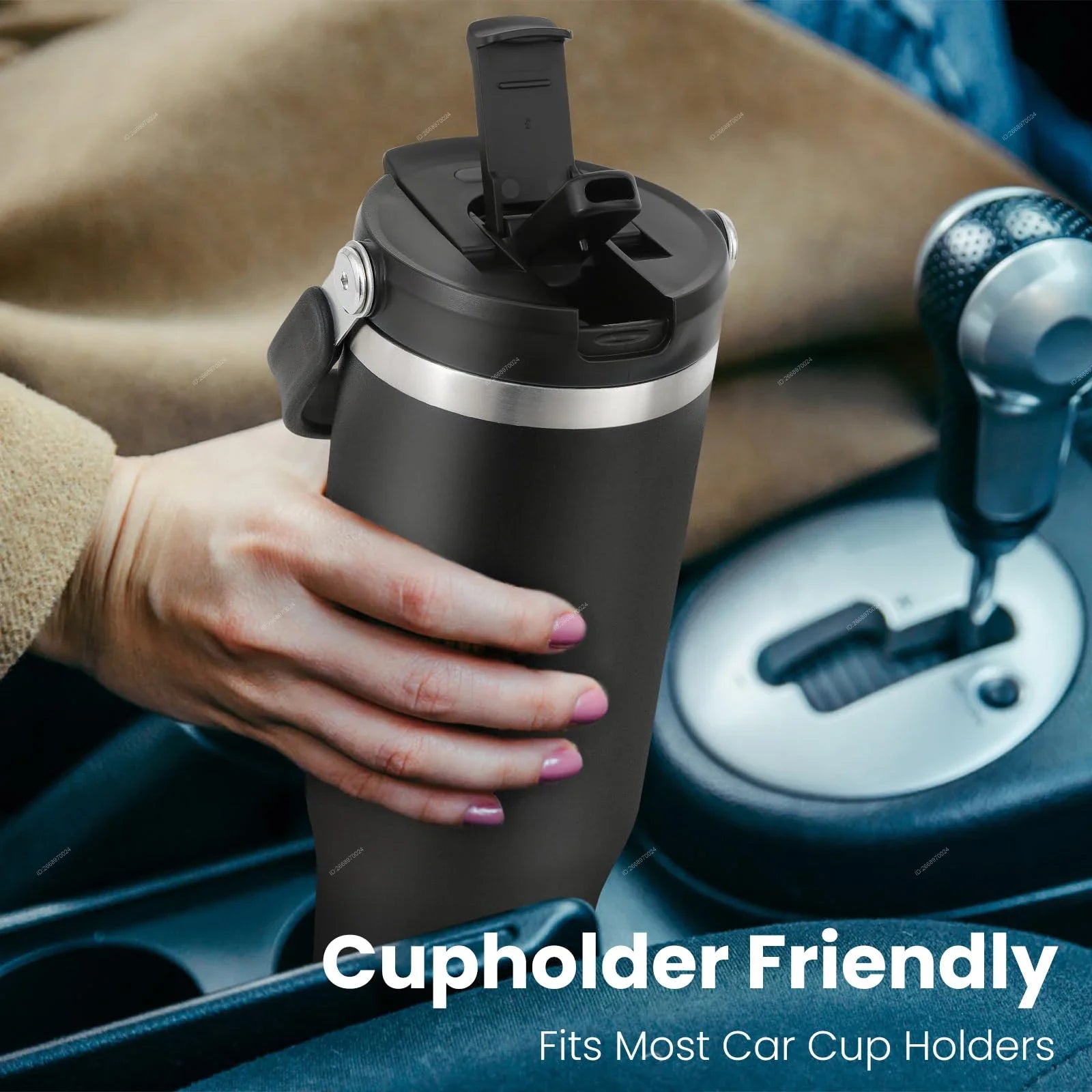ThermoGrip Matte Water Bottle with Straw | Hot and Cold, Tumbler Style