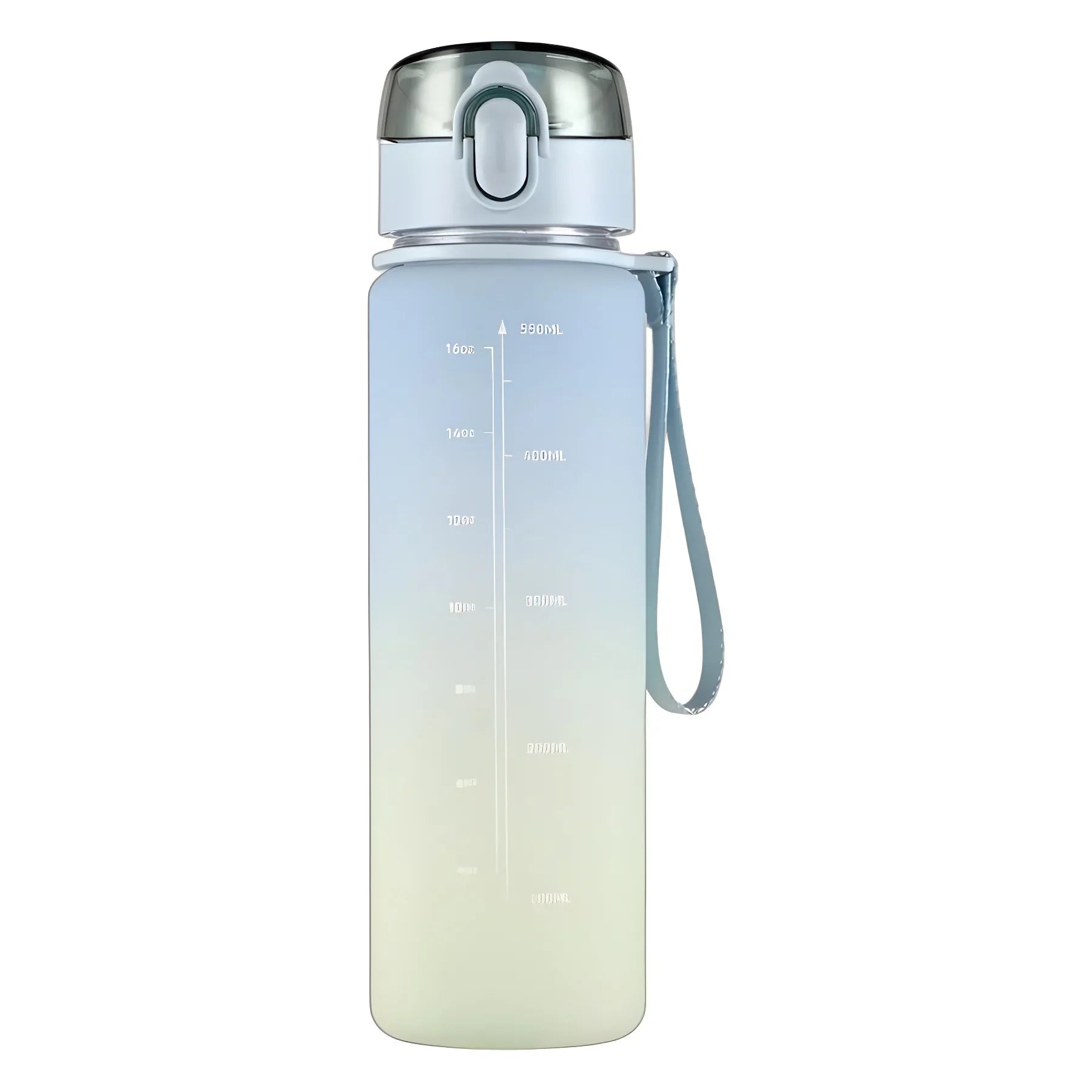GradientSip Water Bottle with Measurements and Flip Lid | BPA-Free with Handle