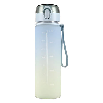 GradientSip Water Bottle with Measurements and Flip Lid | BPA-Free with Handle