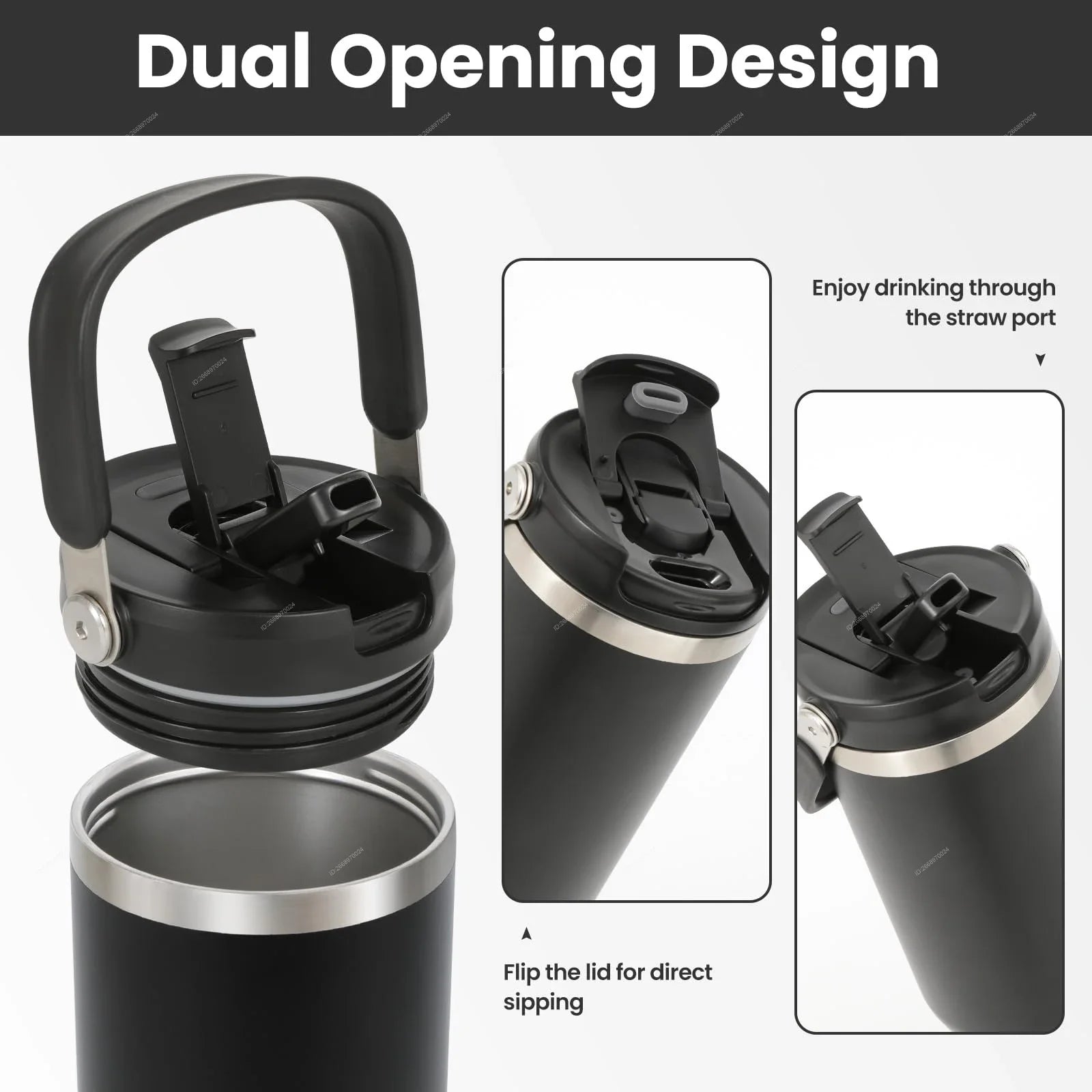 ThermoGrip Matte Water Bottle with Straw | Hot and Cold, Tumbler Style