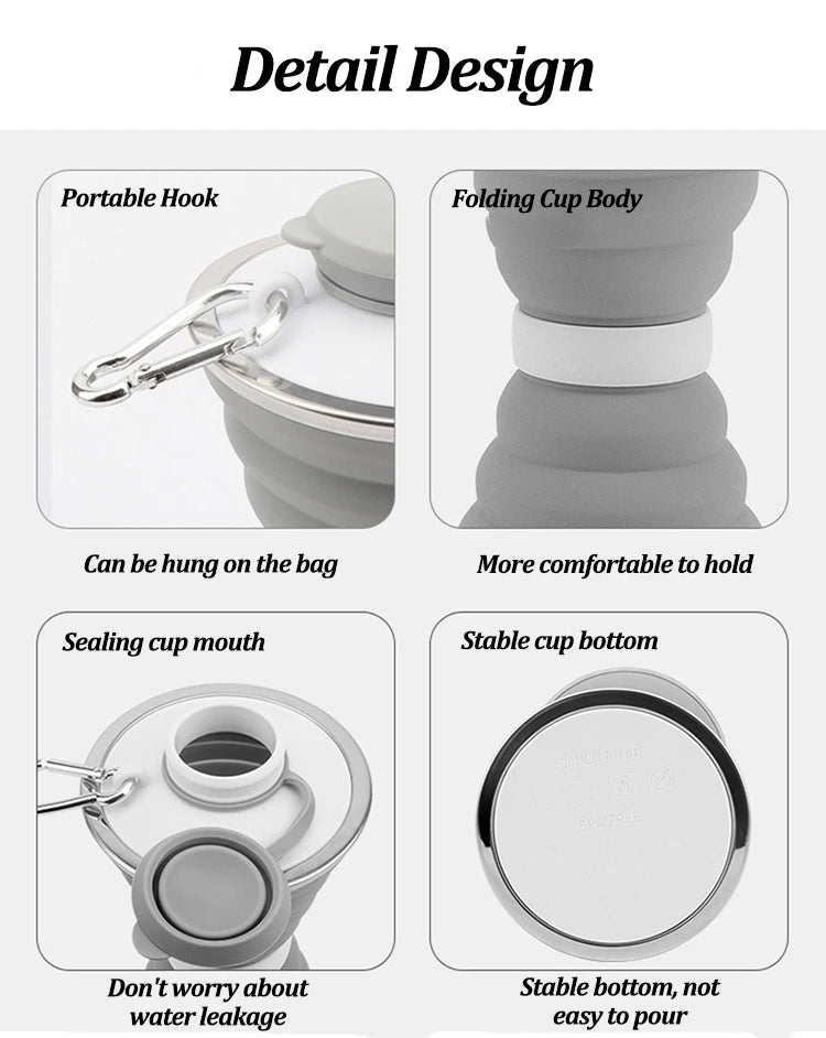 FlexiSip Collapsible Water Bottle | Silicone, Foldable, Leakproof