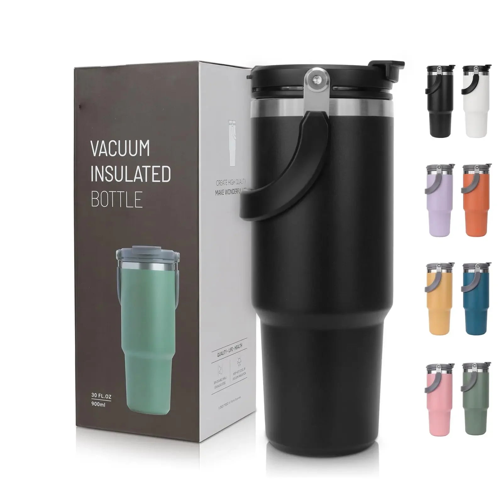 ThermoGrip Matte Water Bottle with Straw | Hot and Cold, Tumbler Style