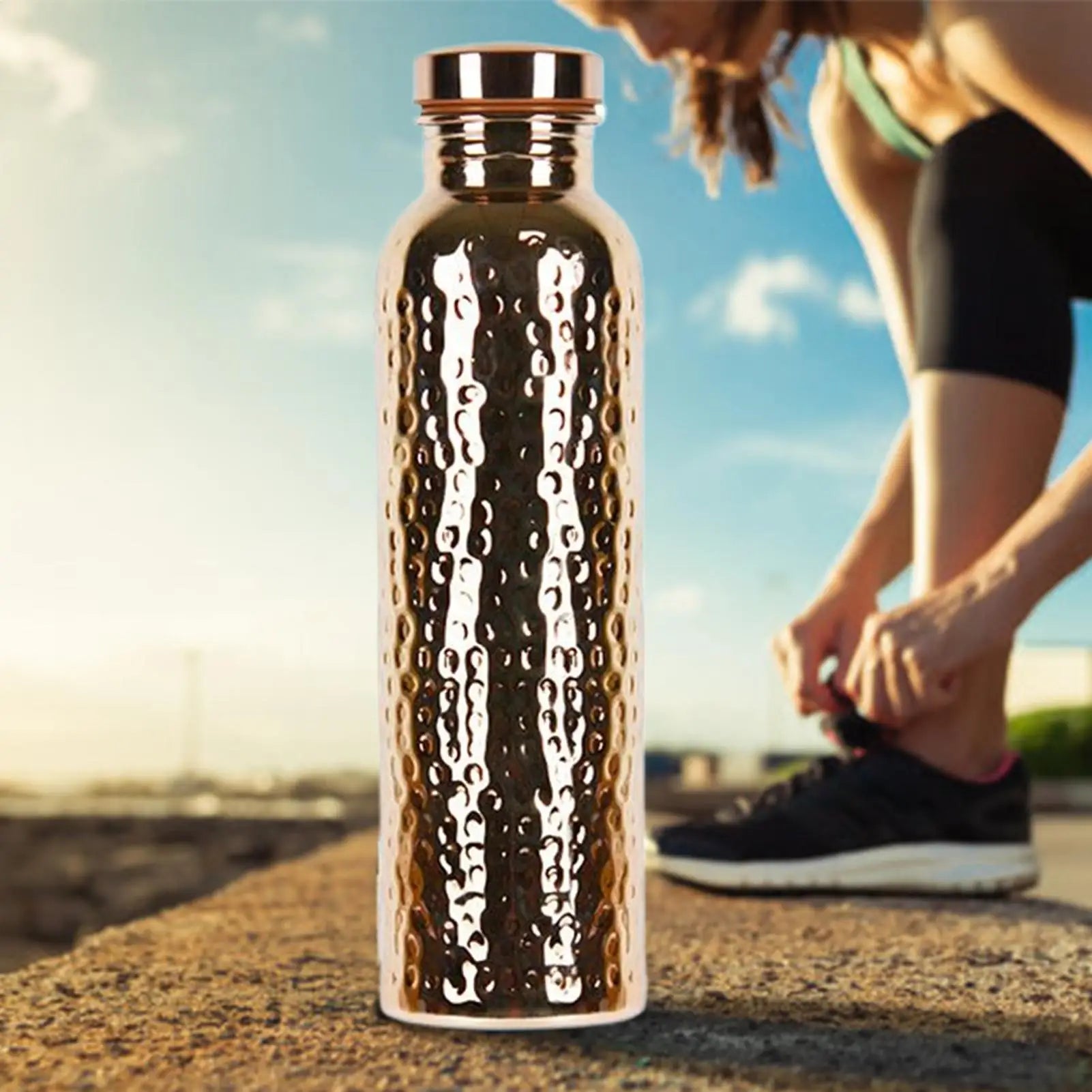 AquaVeda Copper Water Bottle | Handcrafted, Insulated, Leakproof