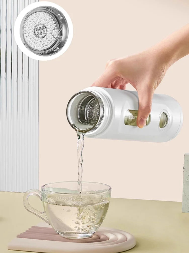 CrystalGuard Borosilicate Glass Water Bottle with Tea Infuser | Hot and Cold