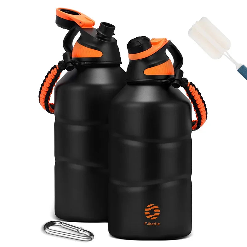 TitanGrip Extra Large 2L Water Bottle | BPA-Free Stainless Steel, Insulated